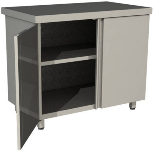 Стол производственный закрытый Restoinox 1200х600х850 нерж. cталь AISI 430, двери распашные