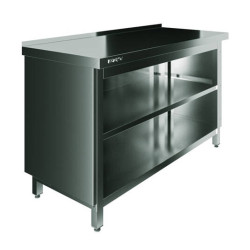 Стол производственный закрытый Restoinox 1000х600х850 нерж. cталь AISI 430, полка, без дверей, борт