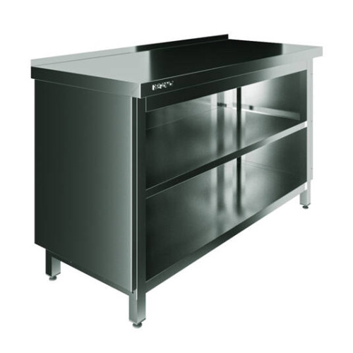 Стол производственный закрытый Restoinox 1000х600х850 нерж. cталь AISI 430, полка, без дверей, борт