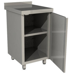 Стол производственный закрытый Restoinox 400х600х850 нерж. cталь AISI 430, полка, двери распашные (одна дверь), борт