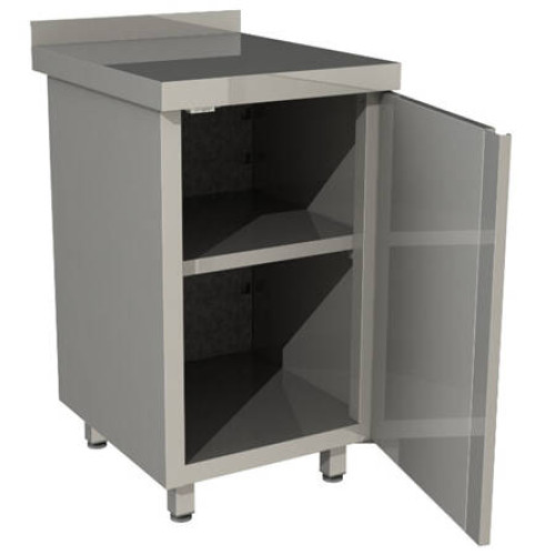 Стол производственный закрытый Restoinox 400х700х850 нерж. cталь AISI 430, полка, двери распашные (одна дверь), борт