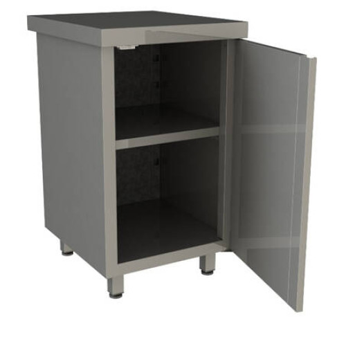 Стол производственный закрытый Restoinox 400х600х850 нерж. cталь AISI 430, двери распашные (одна дверь)